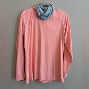 Columbia Light Pink Long Sleeve with grey Collar, hoodie